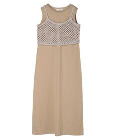 Green Parks ニットビスチェ付きカットソーワンピース