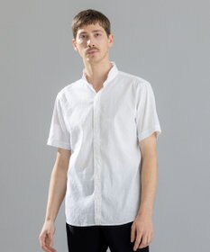 JOSEPH HOMME リネンストレッチブロード 　ウィングカラー半袖シャツ