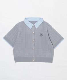 WEGO キンボタンエリツキケーブルニット