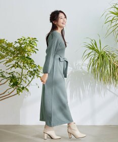 Tiaclasse 【洗える】パフ袖ニットワンピース