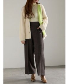 Te chichi ダブルフェイスフェザーカーディガン