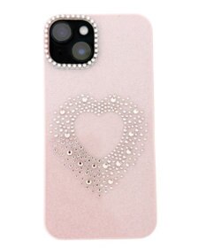 WEGO ハートビジューラメiphoneケース（ピンク）