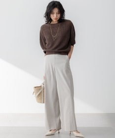 23区 L 【Oggi5月号掲載/洗える】リネンレーヨンストレッチ ワイド パンツ