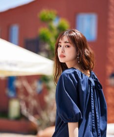 Tiaclasse 【洗える】後ろリボンバルーンスリーブワンピース