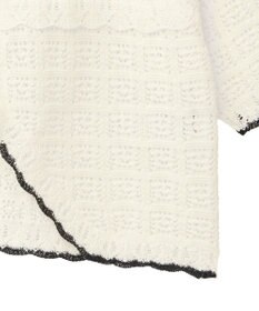 earth music&ecology ミニスカラップ透かし編みニットカーディガン