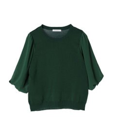 Green Parks 袖楊柳ドッキングニットプルオーバー
