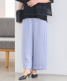自由区 L 【WEB限定・ウエストゴム・長さ調整可・洗える】ビンテージサテン ワイドパンツ