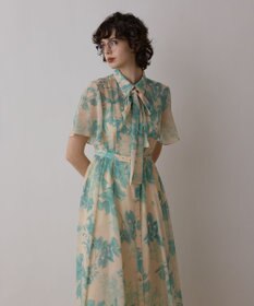 GRACE CONTINENTAL シャドーフラワープリントワンピース