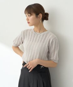 earth music&ecology 透かしニットプルオーバー