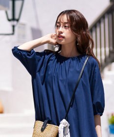 Tiaclasse 【洗える】後ろリボンバルーンスリーブワンピース