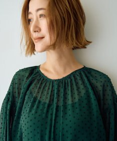 YECCA VECCA シアードットジャガードブラウス