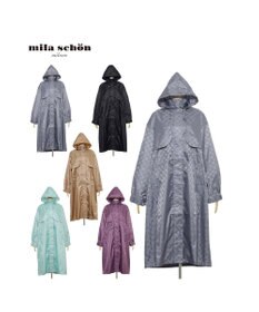 MOONBAT ミラショーン (mila schon) オーバーサイズレインコート ジャガード ポーチ付き