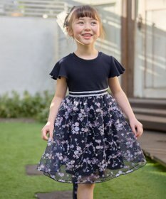 ANY KIDS 刺繍 チュール ワンピース