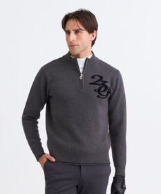 23区GOLF 【MEN】ロゴグラフィックもちもちニット グレー系