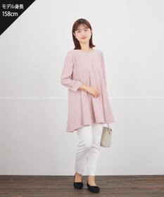 Tiaclasse 【おのののかさん着用】半袖＆七分袖選べる袖丈バックフレアチュニック