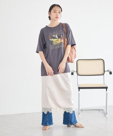 earth music&ecology サテンレーススカート