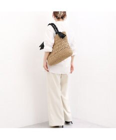 UNBILLION カシュカシュ cachecache / 下がりリボン柄編みトート カゴバッグ