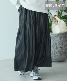 AMERICAN HOLIC 【選べる丈】チンツ加工ティアードスカート