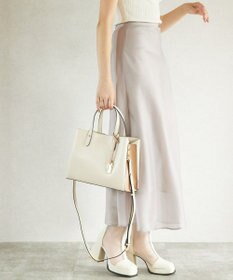 style code 【MERCURYDUO/マーキュリーデュオ】両アオリポケットサイド配色大開き開口 超軽量ハンドバッグ キーチャーム付