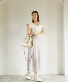 style code 【MERCURYDUO/マーキュリーデュオ】両アオリポケットサイド配色大開き開口 超軽量ハンドバッグ キーチャーム付