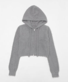 WEGO 【25秋冬新作】シャギーニットジップパーカー