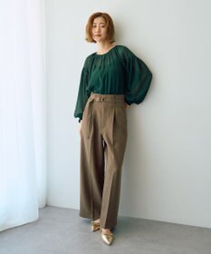 YECCA VECCA シアードットジャガードブラウス