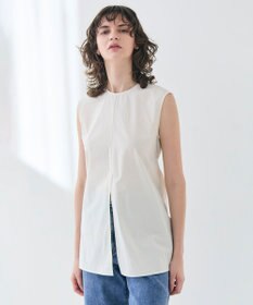 BEIGE， 【洗える・GISELe 6月号掲載】MALLOW / バックリボンコットンノースリーブブラウス