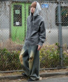 WEGO デニムフードシャツ（LS）