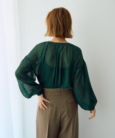 YECCA VECCA シアードットジャガードブラウス