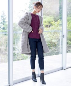 Tiaclasse 【洗える】ケーブル編みドルマンニットトップス