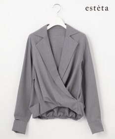23区 L 【エステータ】ウールシルクギャバジン テーラードブラウス