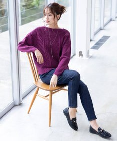 Tiaclasse 【洗える】ケーブル編みドルマンニットトップス