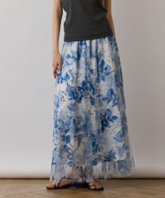 GRACE CONTINENTAL シャドーフラワープリントスカート