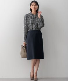 23区 【吸水速乾/UVケア/防シワ性】シャドージオメトリック プリント ブラウス