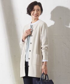J.PRESS LADIES 【洗える】ORGANIC GASS COTTON キーネック カーディガン