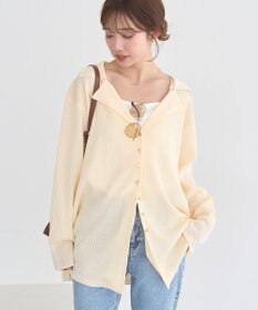 earth music&ecology テーラーカラーニットカーディガン