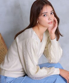 Tiaclasse L 【洗える】ドットチュールコンビニットトップス