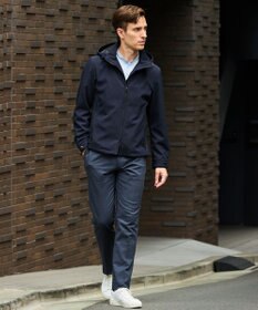 GOTAIRIKU 仕事で着られる【シワになりにくい/洗える/ストレッチ/吸水速乾】バブルテック フーデッドブルゾン