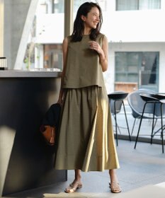 UNFILO 【セットアップ着用可/ウエストゴム】FINE MOVE パンチング ドット スカート