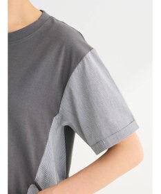 Green Parks 脇リボン５分袖布帛ドッキングプルオーバー