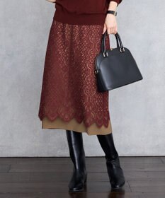 自由区 S 【SHIHOさん着用】バイカラーレース スカート