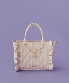 Maison de FLEUR チャーム付きリボンキルティング2Wayトート