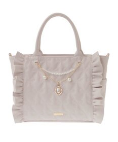 Maison de FLEUR チャーム付きリボンキルティング2Wayトート