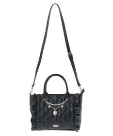 Maison de FLEUR チャーム付きリボンキルティング2Wayトート