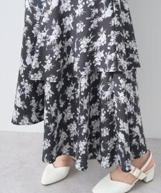 earth music&ecology フラワーアシメティアードスカート