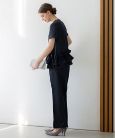 23区 【APPLAUDIR】クリアダブルサテン ワイドシルエットパンツ