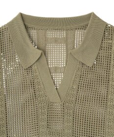earth music&ecology レーシースキッパーポロニットプルオーバー