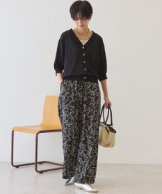 AMERICAN HOLIC 5分袖シアーVネックニットカーディガン