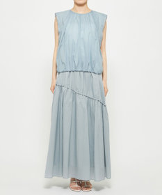 uncrave シアープルーフナイロン ギャザーブラウス