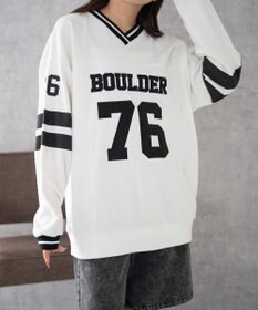 WEGO ナンバリングライン切り替えスウェット